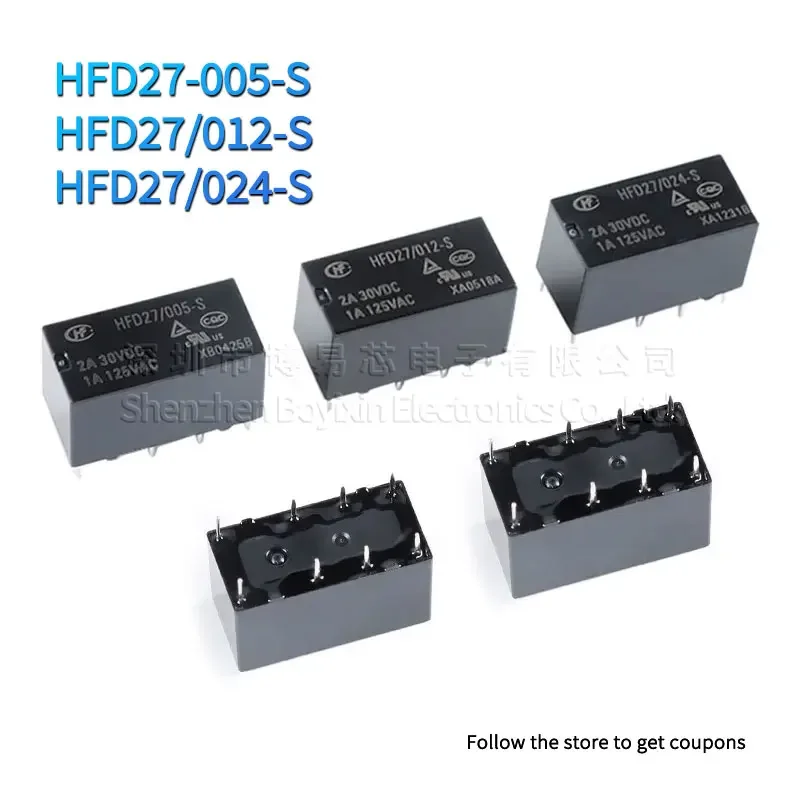 

HFD27-005-S HFD27/012-S HFD27/024-S HFD27 DC 5V 12V 24V new original relay 8-pin ultra-small DIP dual in-line