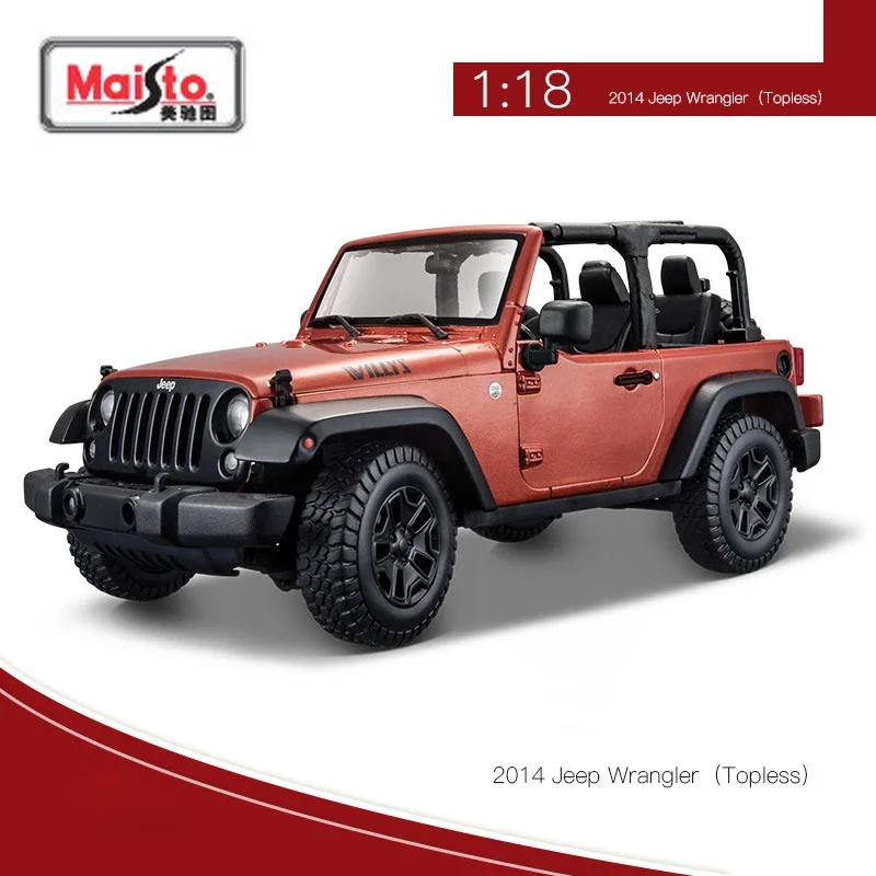 1:18 Maisto Jeep Off-road Willis Alloy Model Toy Sports Car Model Gift for Kids Living Room Decor Car Model Wholesale