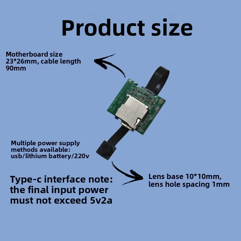 WiFi Camera Module Mobile Audio and Video Synchronization Mobile Phone Remote Ultra-low Energy Consumption Pluggable Memory