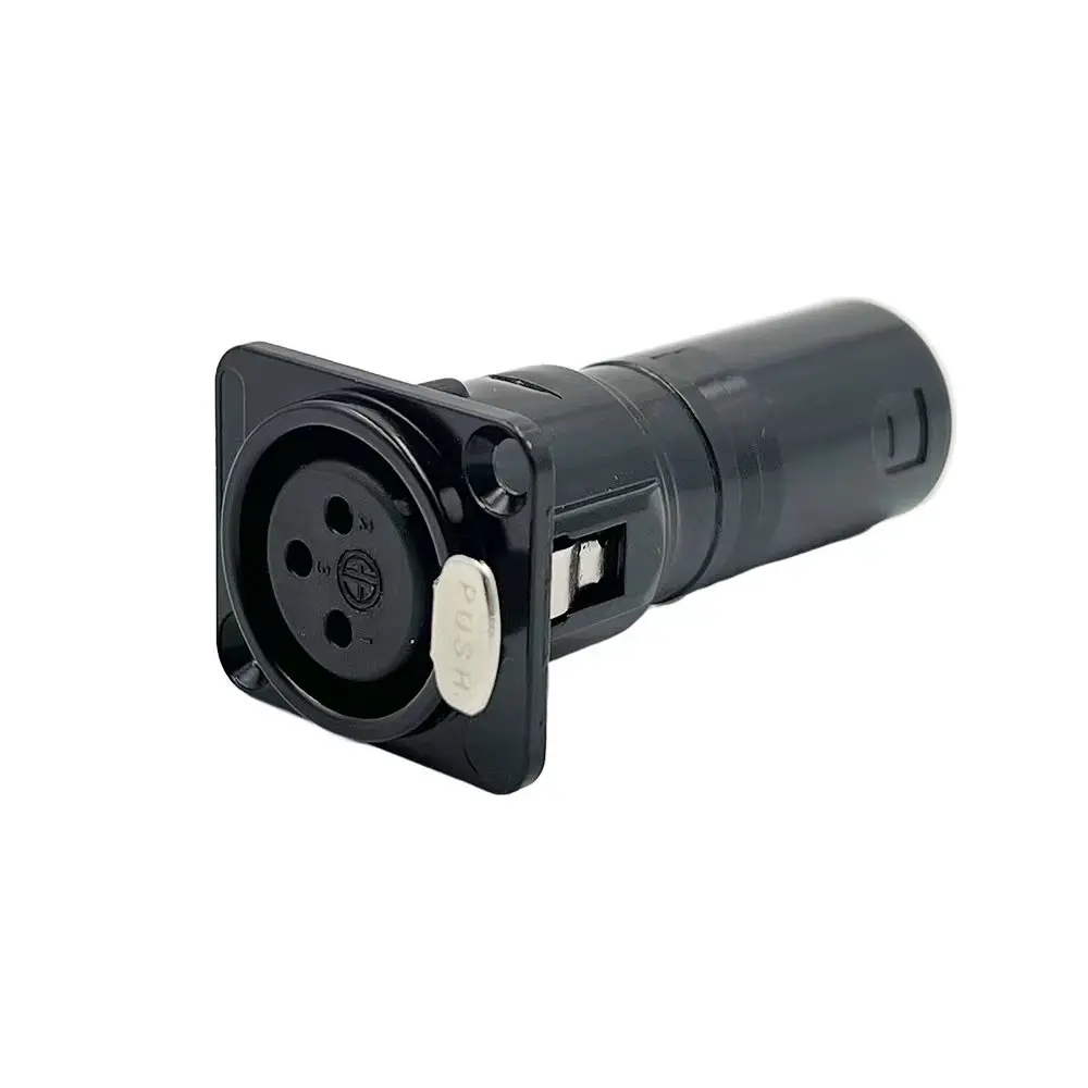 5 قطعة/الوحدة XLR ذكر إلى XLR أنثى تمر من خلال لوحة جبل جاك أسود الذهب مطلي XLR أنثى إلى ذكر