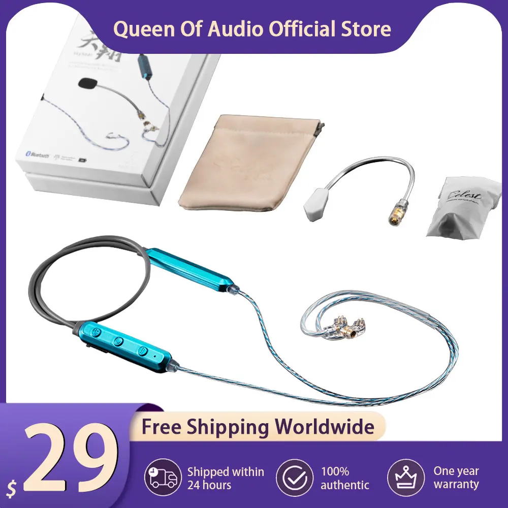 Celest SkySoar - Cable para auriculares con banda para el cuello, Bluetooth, con micrófono desmontable, auriculares con cable para juegos, accesorios para auriculares