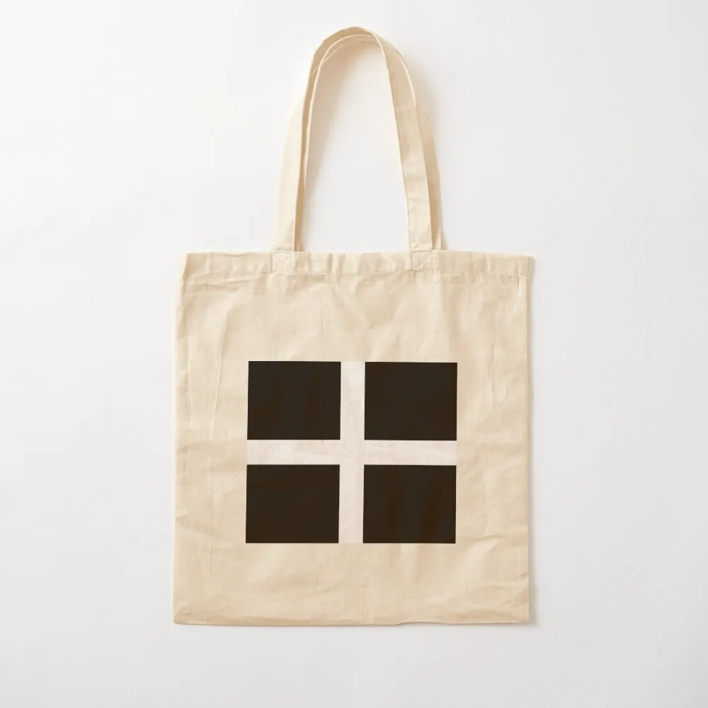 

Flag of Cornwall, St. Piran's Flag Tote Bag custom bags tote bags aesthetic shopper bag women Canvas Tote Bag