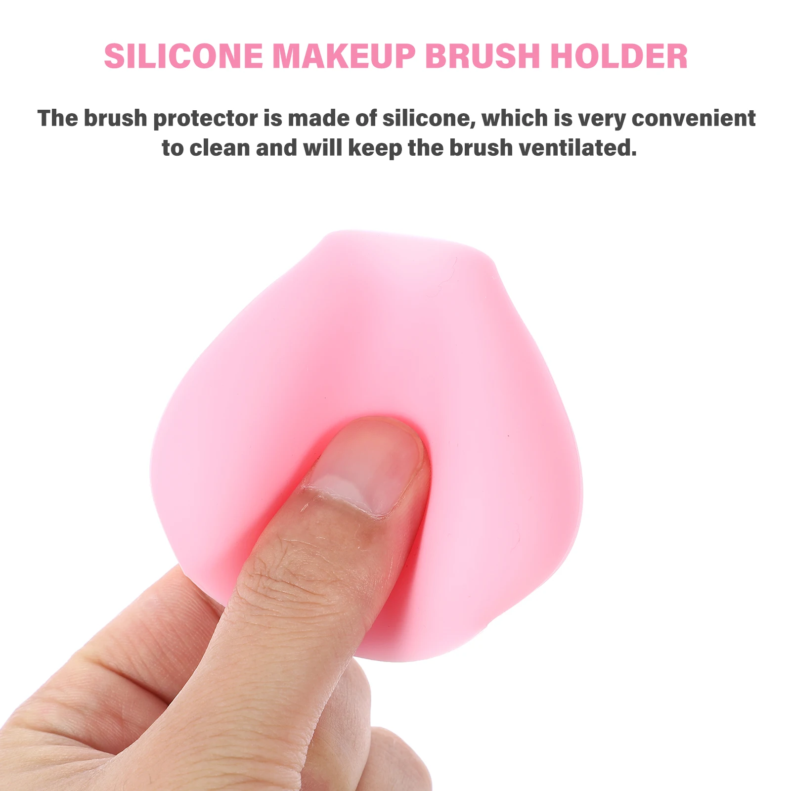 

Silicone Makeup Brush Covers Reusable Dustproof Storage Organizer Travel Holder Ventilated Durable For Blush Powder
