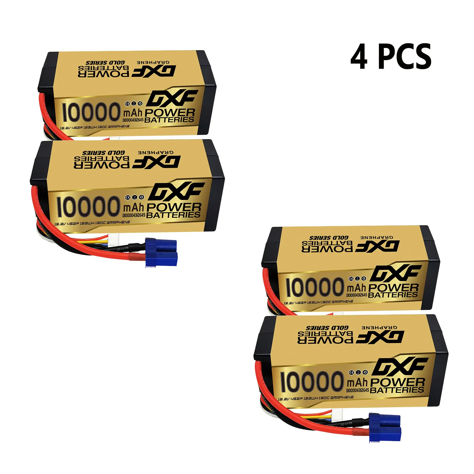 DXF 4S Lipo-batterij 10000mAh 15,2V 150C harde behuizing batterij met XT90-connector voor auto vrachtwagen tank RC Buggy Truggy Racing Hobby