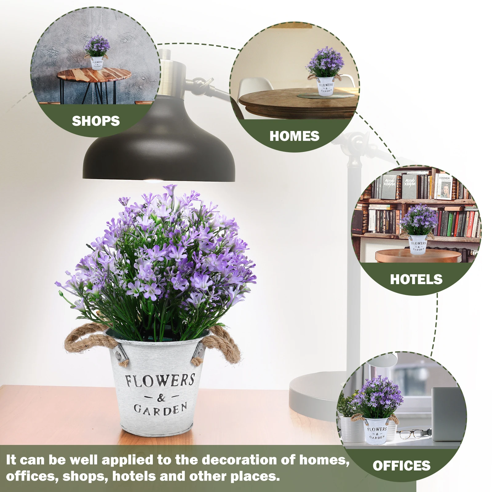 

Artificial Potted Plant Unique Decoration Flowers Fake Vivid Lifelike Bonsai Adornment Iron Imitation Warm Atmosphere