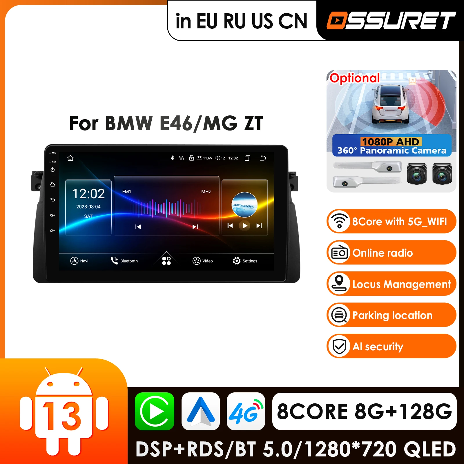 

Carplay Android 13 Auto Car Radio GPS for BMW E46 M3 318/320/325/330/335 Rover 75 Coupe Multimedia Video Player 9" Autoradio DSP