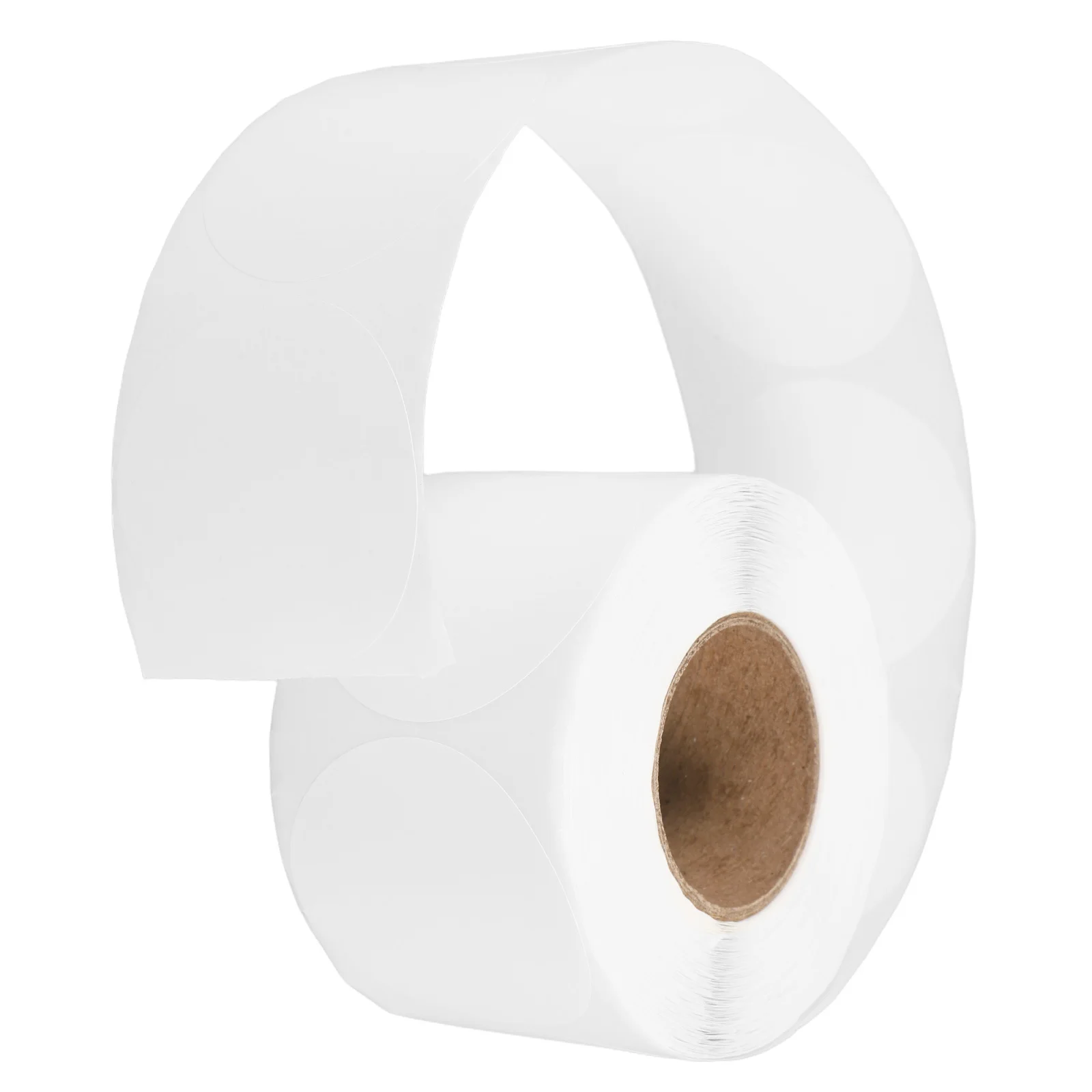 1 Rolle rundes Thermo-Etikettenpapier, bedruckbare leere Etikettenaufkleber für Thermodrucker, selbstklebend, wasserfest, kratzfest