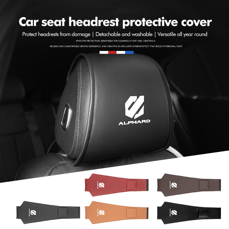 Car Seat Headrest Leather Pillowcase Multifunction Storage Bag For Toyota Alphard Vellfire 20 AH20 2010 2011 2012 2013 2014 2015