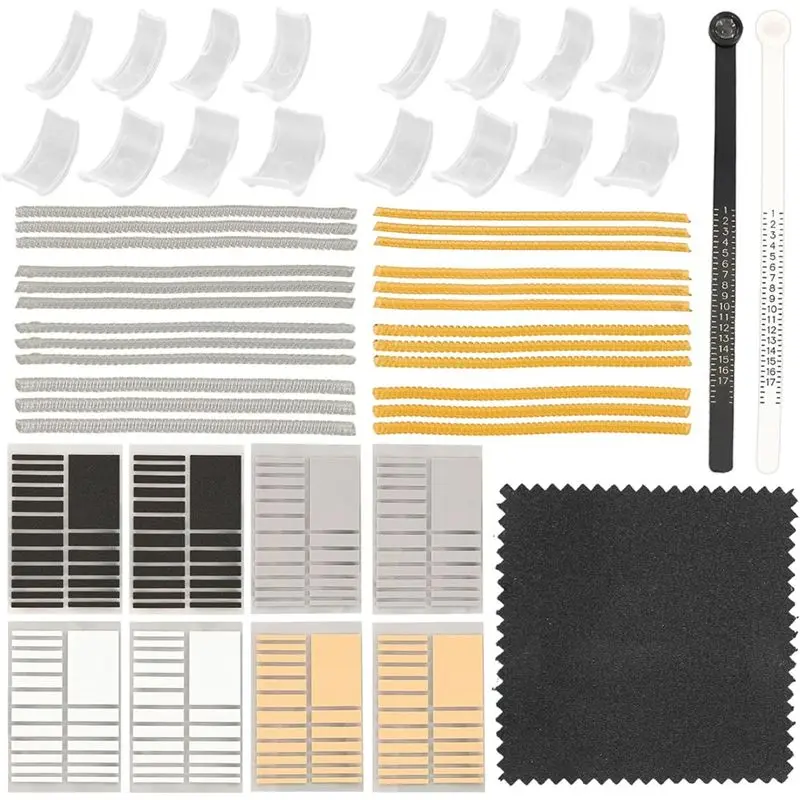 BAAG-Ring-Size Adjusters Set(51 PCS), For Loose Rings,Spiral Silicone Tightener, Size Measurement Tool