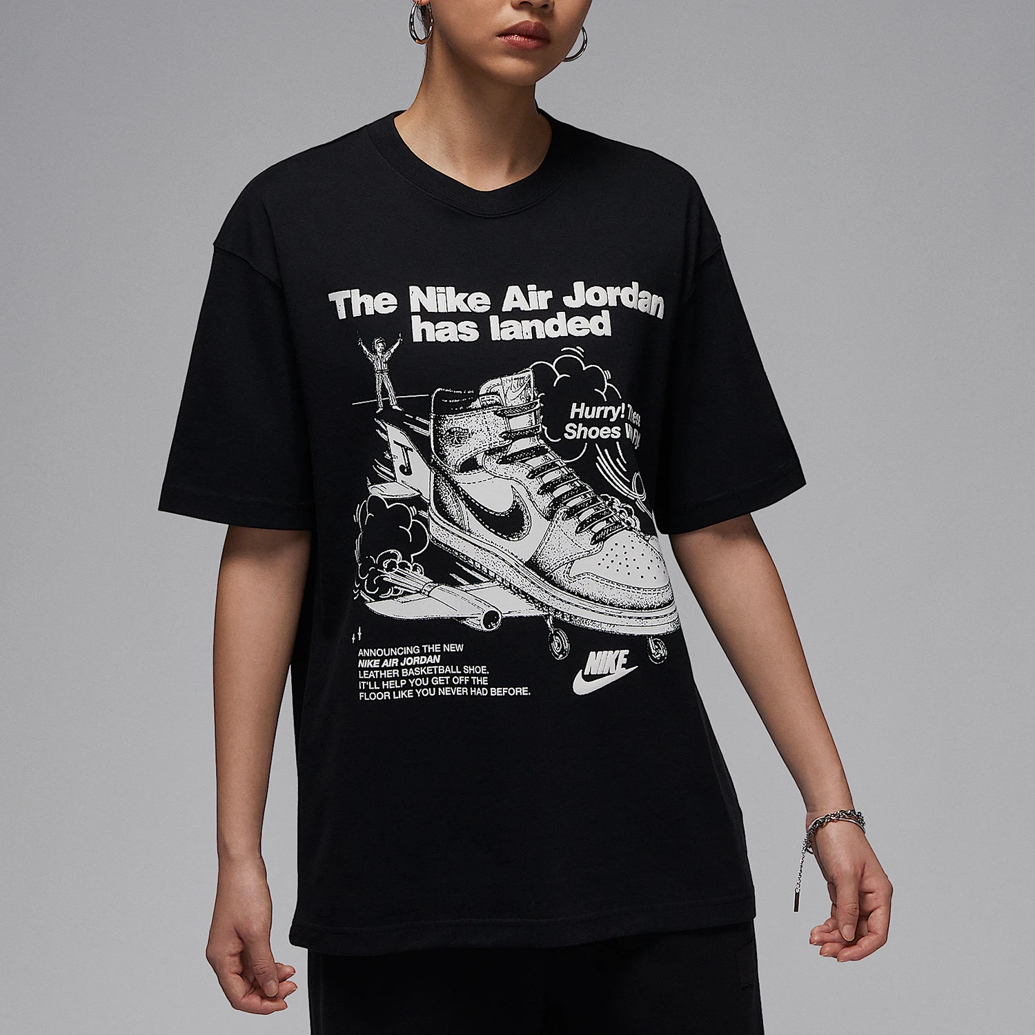 

Nike Genuine JORDAN Women's Printed Breathable Round Neck T-Shirt HJ0137-010