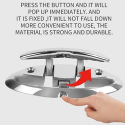 스테인레스 스틸 보트 도크 클릿, 해양 공간 절약 단추, 접이식 클리트, 8 인치 보트 액세서리