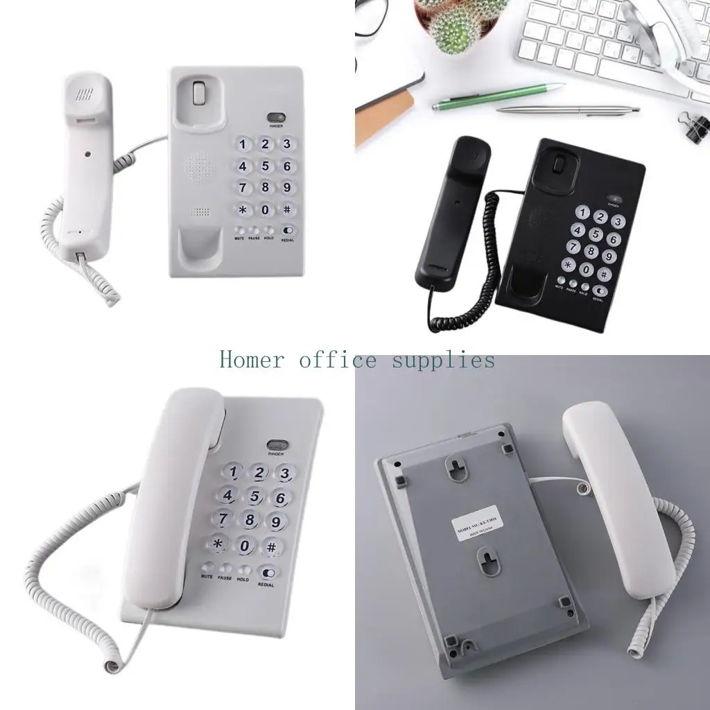 K43B Corded Landline Phone Big Button Household Emegency Hotel Business Desktop Landline Telephone Vintage Telephones