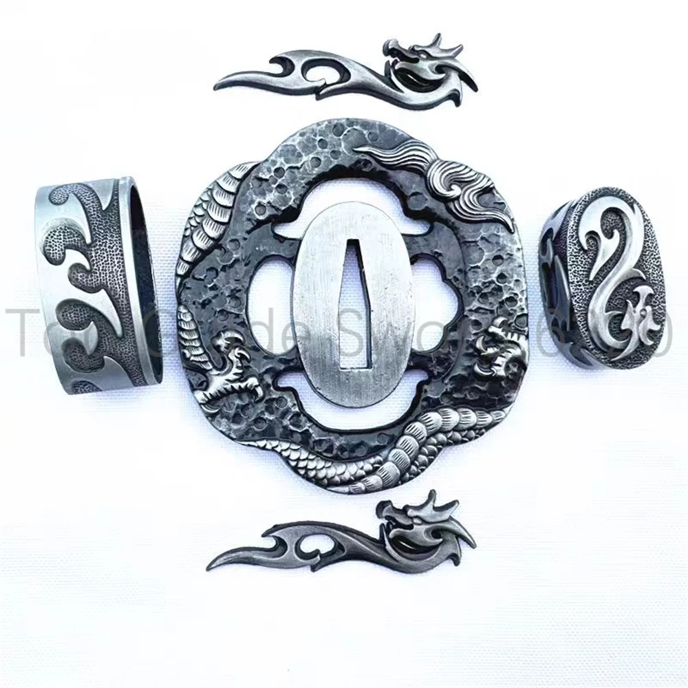 A Set Very Cool Alloy Tsuba Handguard Guard Fuchi Kashira Menuki For Japanese Japan Samurai Katana Sword Fittings Accessory Nice