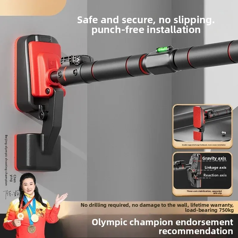 No‑Drill Pull‑Up Bar Horizontal Bar with Hanging Rings Portable for Door‑Frame Indoor Home‑Gym Upper‑Body Strength Training