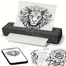 Portable Thermal Printer Transfer A4 Paper Wireless Mobile Travel with iPhone & Android Smartphone Stencil Maker Thermal Printer