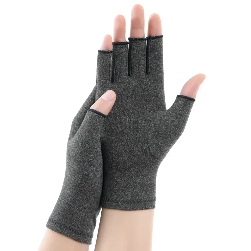 Cycling Gloves Half-Finger Unisex Rehabilitation Training Joint Protection Compression Health Gloves Stretch Anti-Slip Gloves