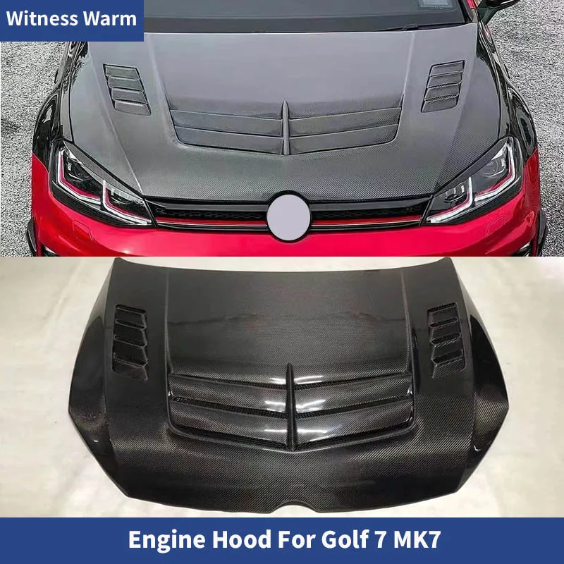 for Golf7 Carbon Fiber Frp Engine Hood Car Bonnets Engine Covers for Vw Golf 7 Mk7 Body Kit 2014-2017