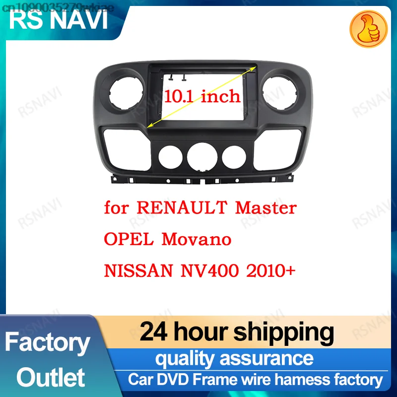 Car Radio Fascia Frame For Renault Master Nissan NV400 Opel Movano Vauxhall Movano 2010-2018 10 inch Stereo Panel Harness Canbus