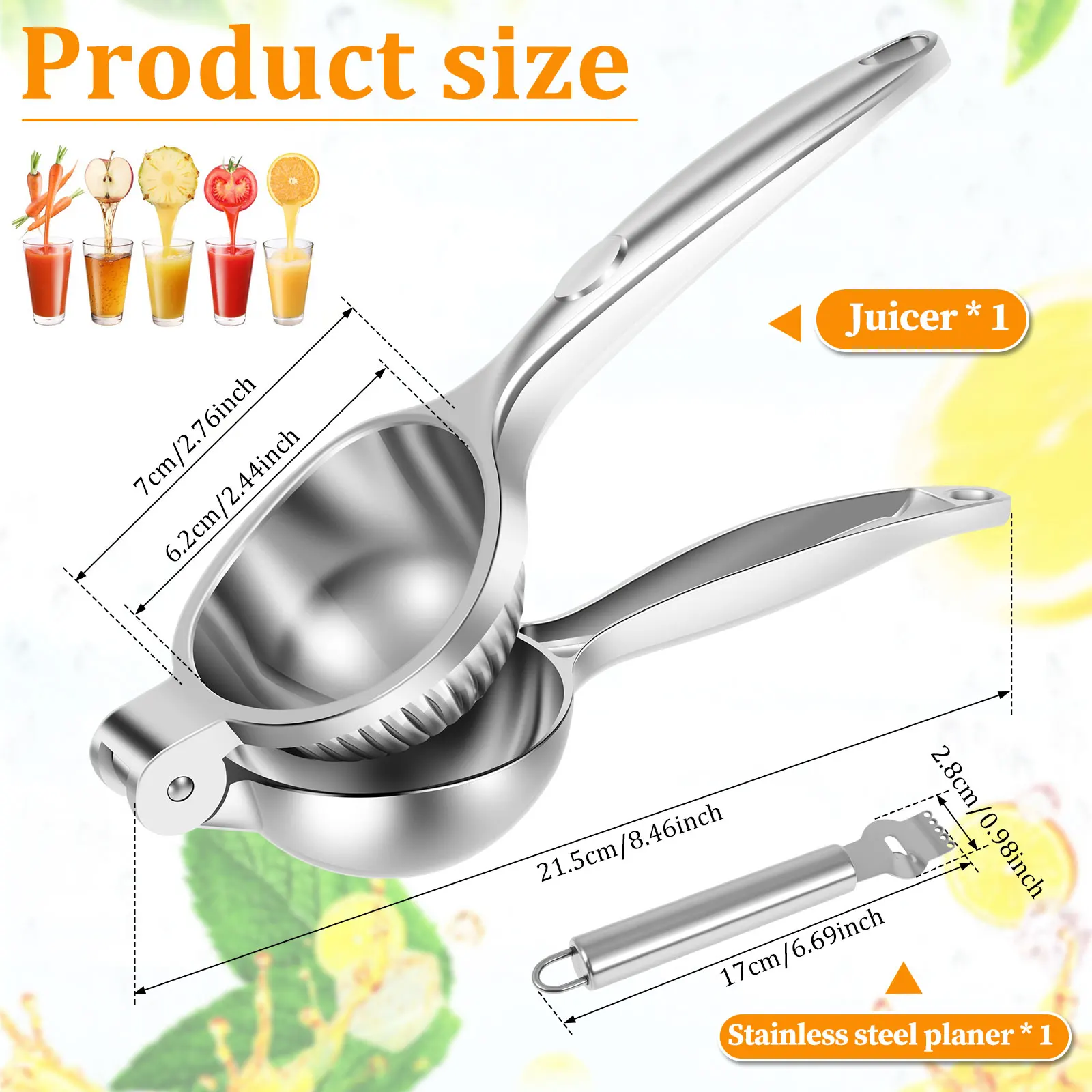 Lemon Squeezer Stainless Steel Manual Press Juicer Lime Squeezer for Lemon Citrus Orange Fruit Lemon Juicer Citrus Juicer