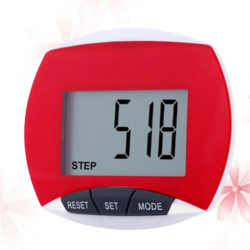 Multifunctional Pedometer Red Portable Running Fitness Tool Sports Accessories Tracker for Man Woman Walking Plan