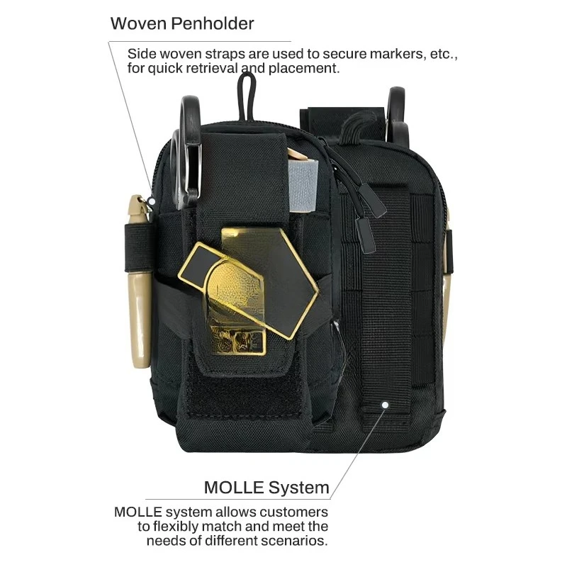 حقيبة الإنقاذ التكتيكية الصغيرة Ifak Molle EMT القتالية الطبية في الهواء الطلق مجموعة الصدمات في حالات الطوارئ #5