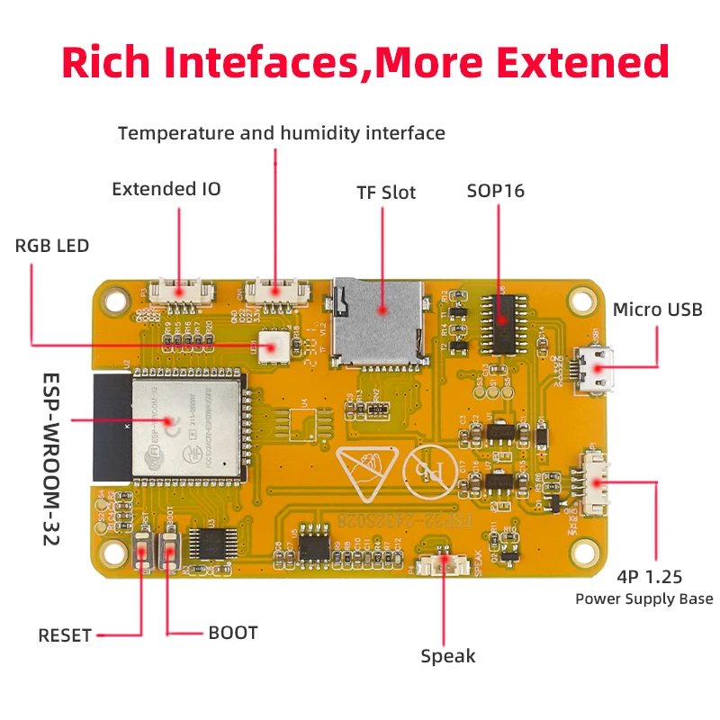 ESP32 Development Board 2.8 Inch Touch Screen LCD TFT Module ESP-WROOM WIFI & Bluetooth for Arduino LVGL Optional Acrylic Case