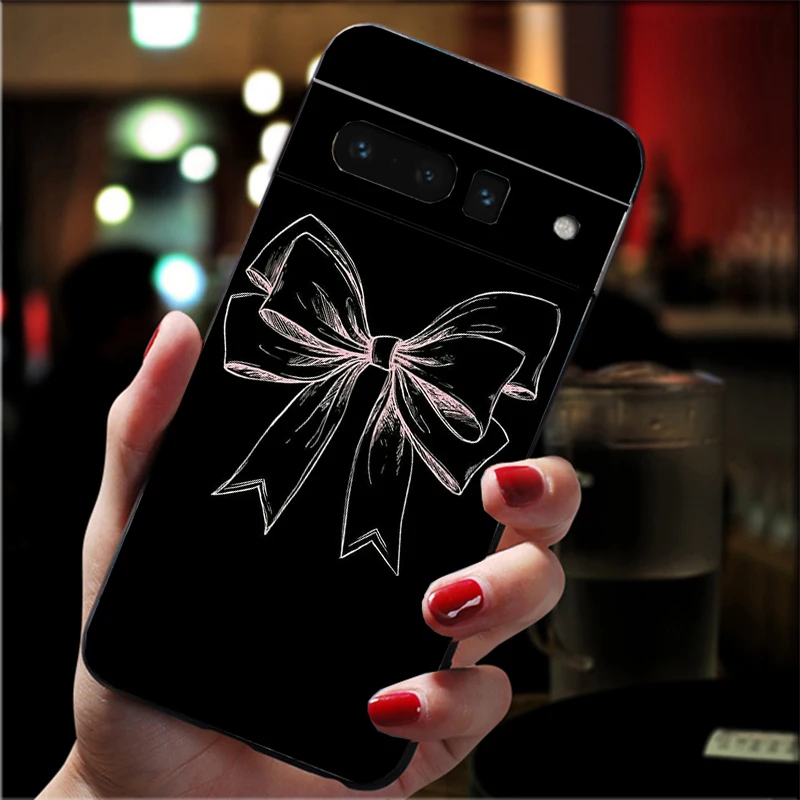 الوردي ربطة القوس فيونكة Carcasa Funda جراب هاتف لجوجل بكسل 10 9 برو XL 9A 8 7 6 برو بكسل 8A 7A 6A بكسل 8 7 6 5 #2