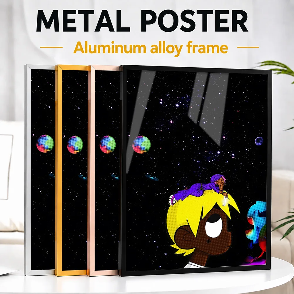 Lil Uzi Vert Luv Vs The World 2 Framed Metal Poster Personalized Photo High Contrast Stage Style Wall Art For Recording Studio