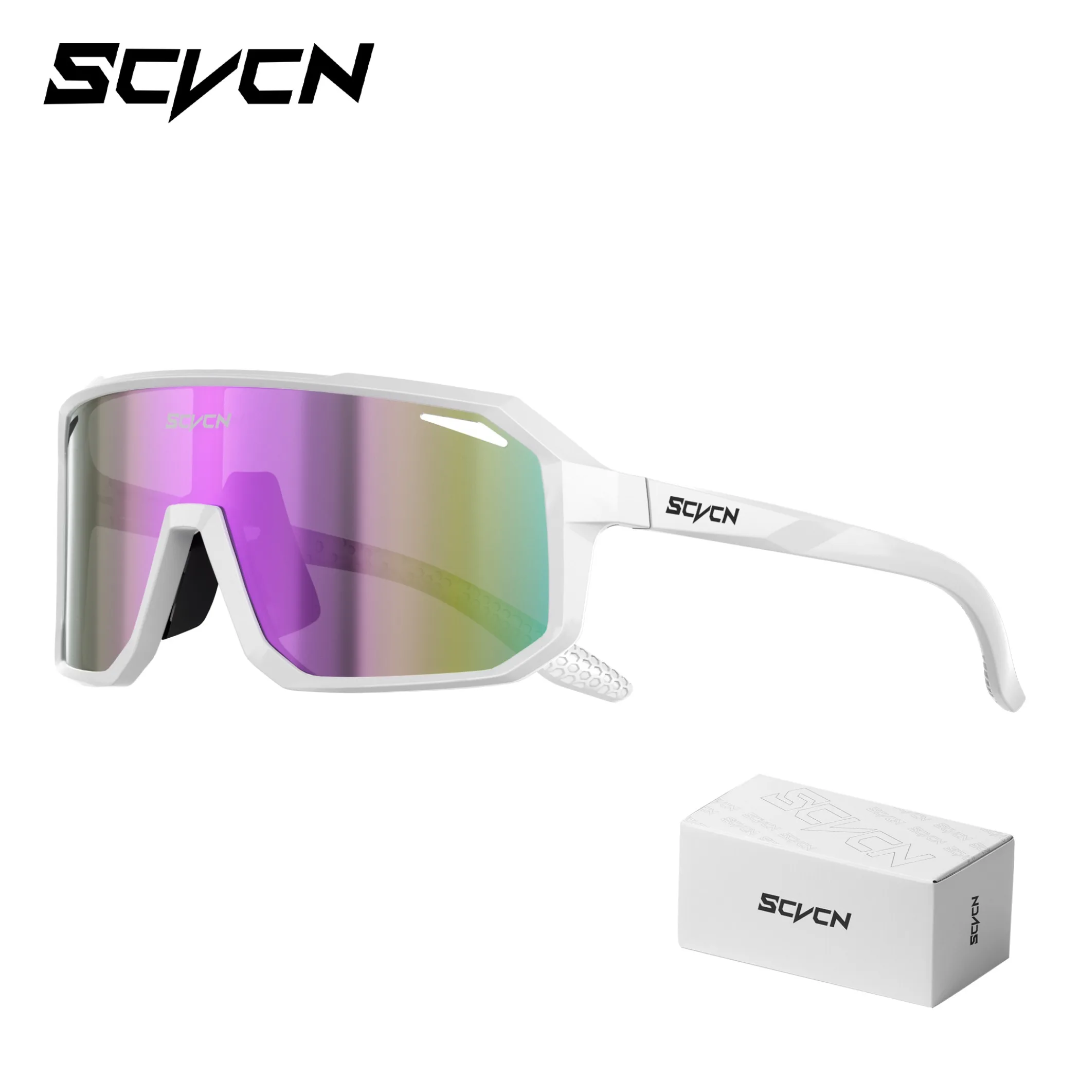 SCVCN Trendige Fahrradbrille, modische Sonnenbrille, MTB-Fahrradbrille, Campingbrille, UV400-Schutzbrille für Herren und Damen