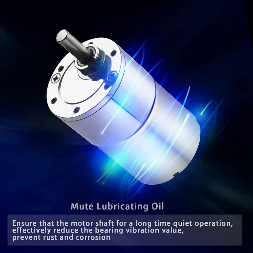 DC 12V Gear Motor High Torque Electric Mini Speed Reduction Geared Motor Eccentric Output Shaft 37Mm Gearbox-AT64