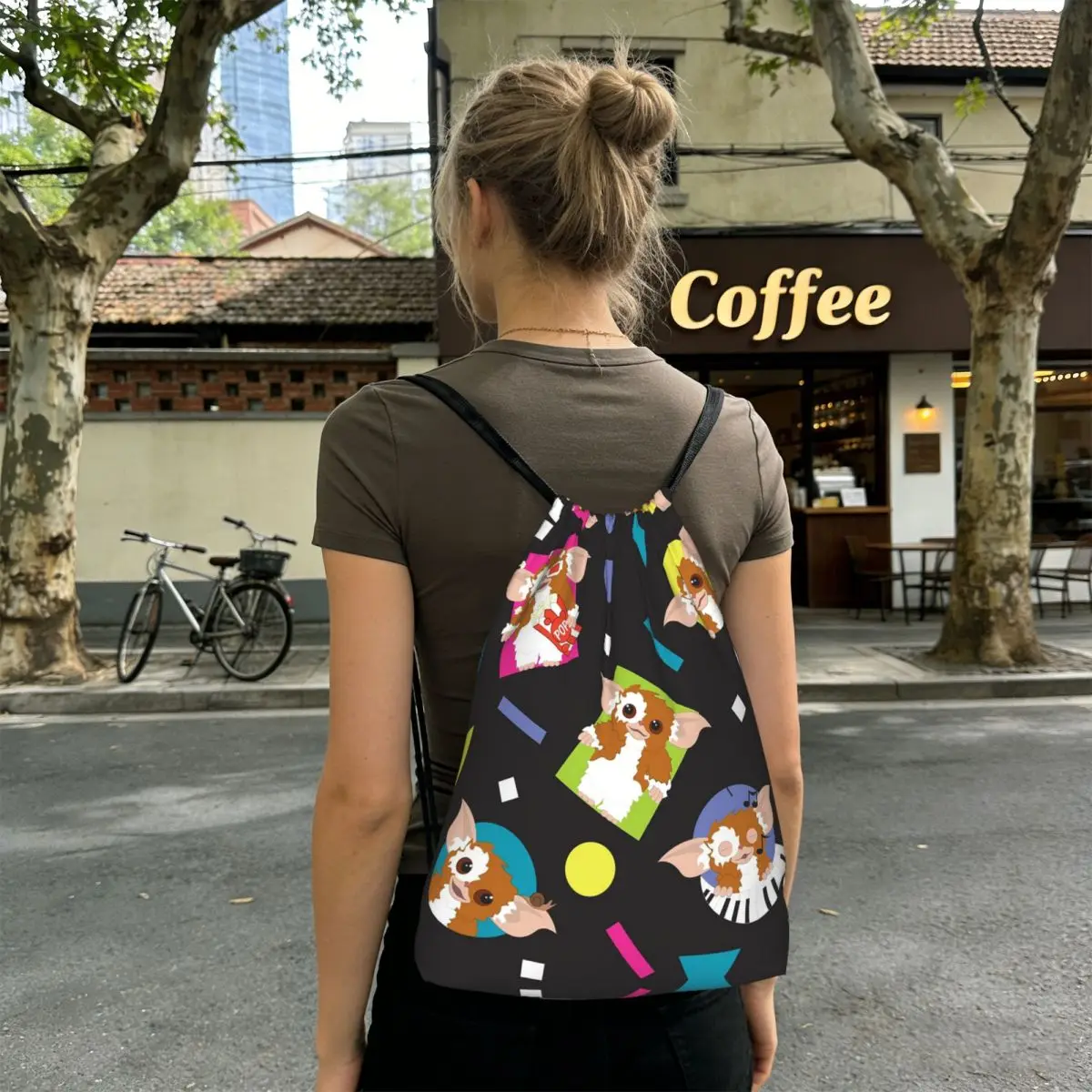Adorable Ball Of Fun Gizmo Gremlin Backpacks Multi-function Drawstring Bags Sports Bag Book Bags for Man Woman Students