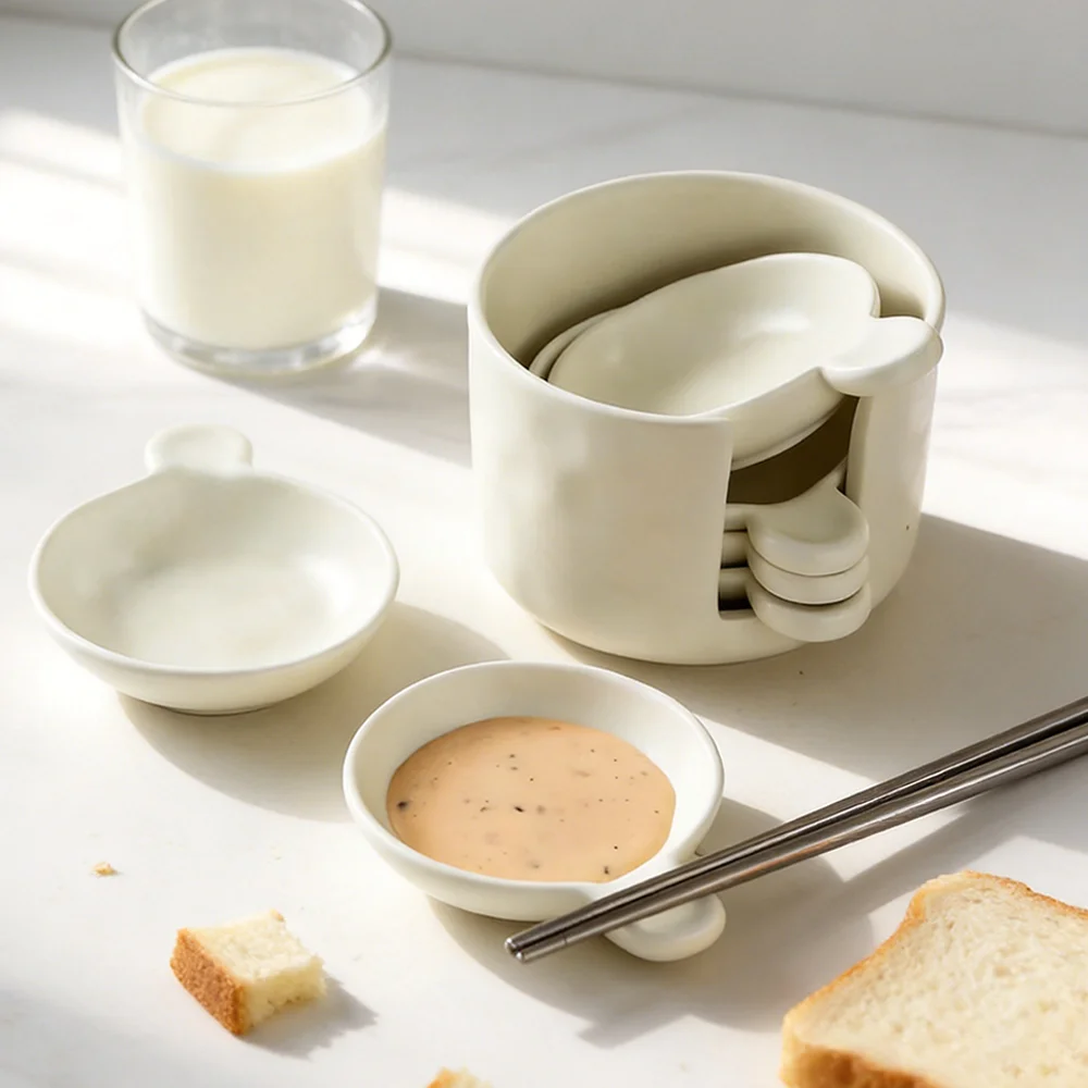 Round Irregular Seasoning Dish Set Nordic Hot Pot Sauce Dip Vinegar Dishes Storage Plate Kitchen Condiment Serving Dish Set
