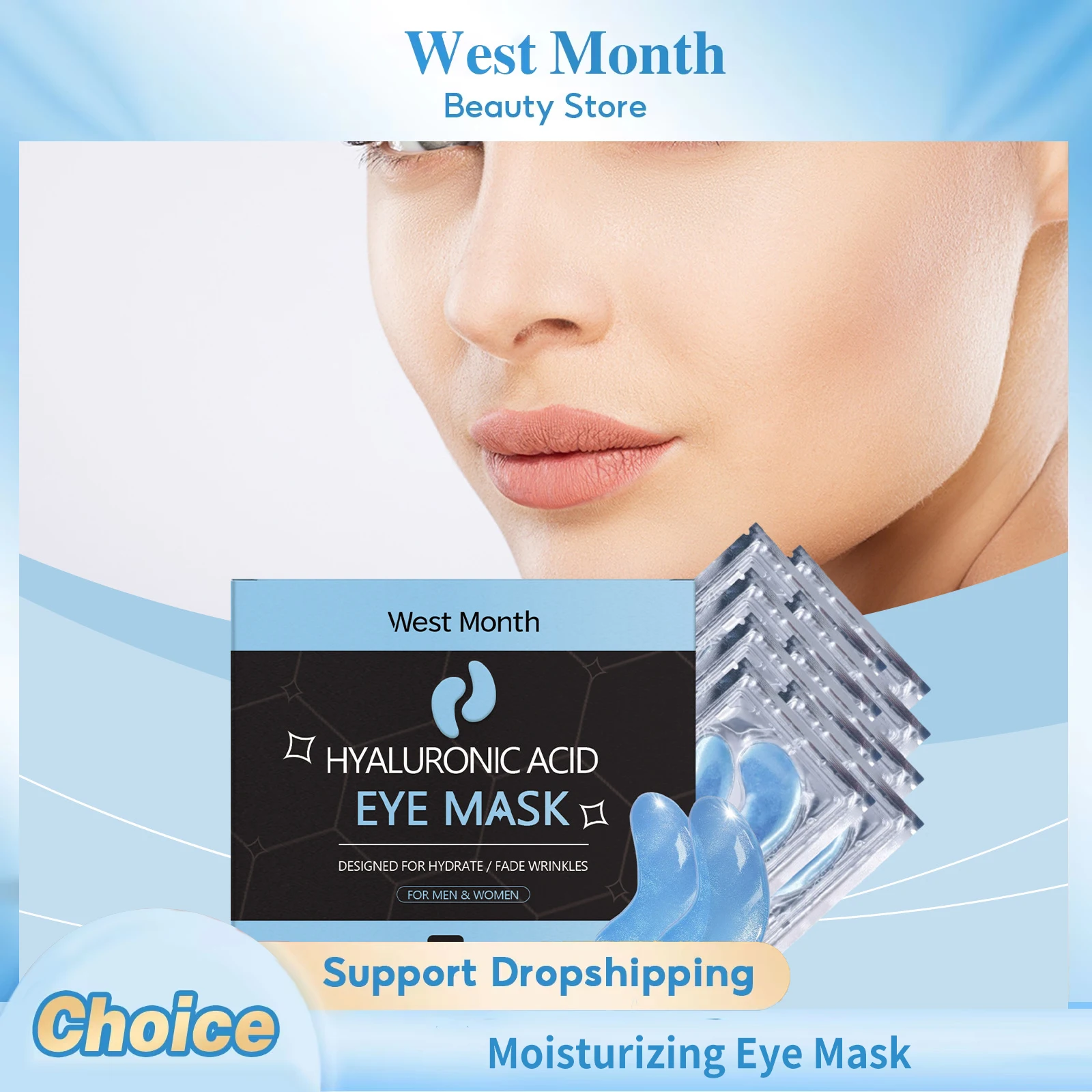 

Hyaluronic Acid Moisturizing Eye Mask Deep Nourishing Anti Dark Circles Reduce Wrinkles Fade Fine Lines Lifting Firming Eye Mask
