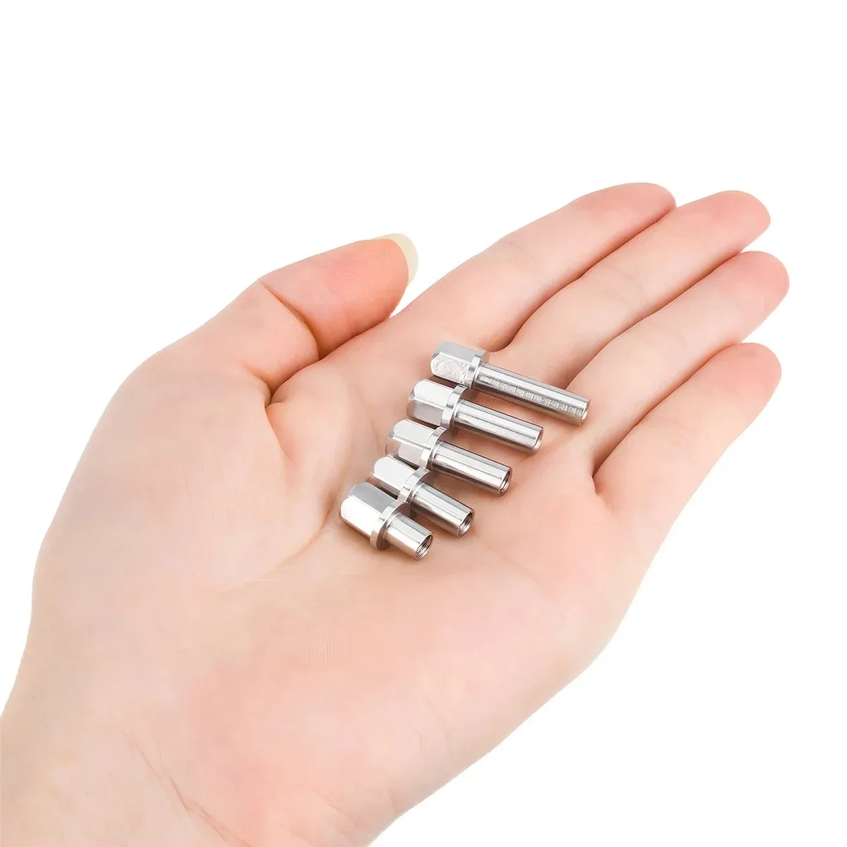 4PCS Stainless Steel 12/15/17/20/25mm Hex Wheel Hub Adapter Extension Column Nut For 1/10 RC Crawler Car Axial SCX10 Parts