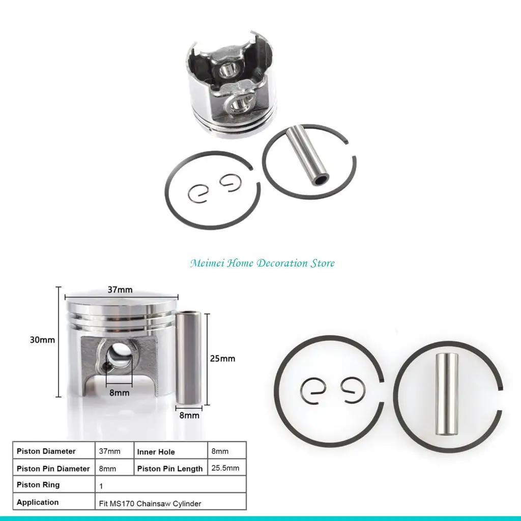 

H7BF Поршень бензопилы Комплект поршней цилиндра 37 мм подходит для MS170 Триммер для травы Цилиндр части хода Насадка для
