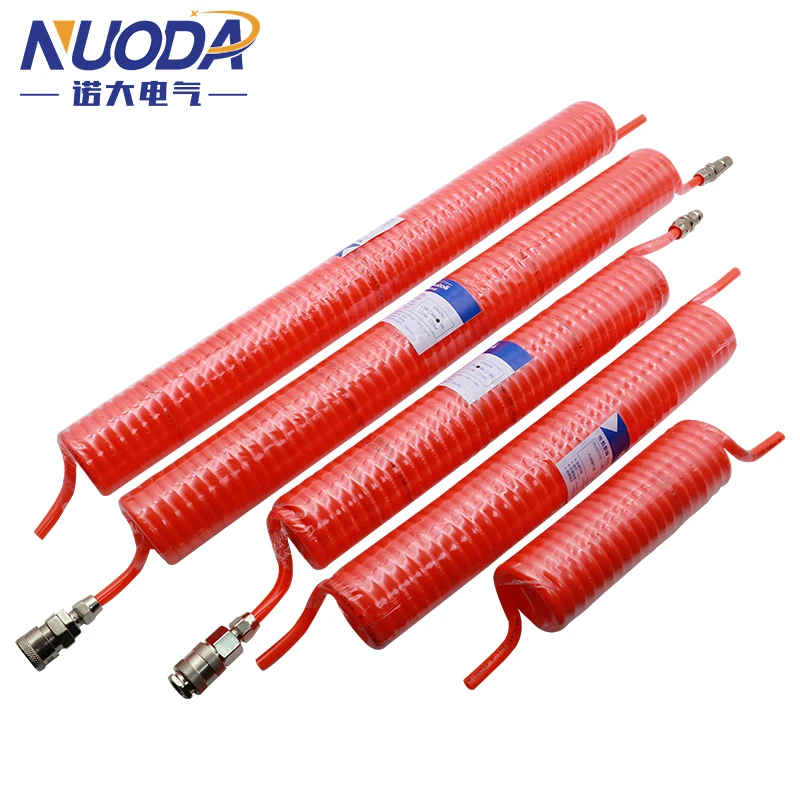 PU pipe 8mm x 5mm Polyurethane Air Compressor Hose Tube With EU/C Type Fitting Flexible Tool Connector Spring Spiral Pipe 8*5