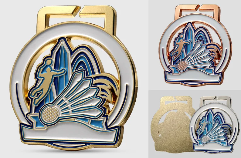 

Индивидуальные медали спортивных мероприятий для футбола, баскетбола, бадминтона, медаля