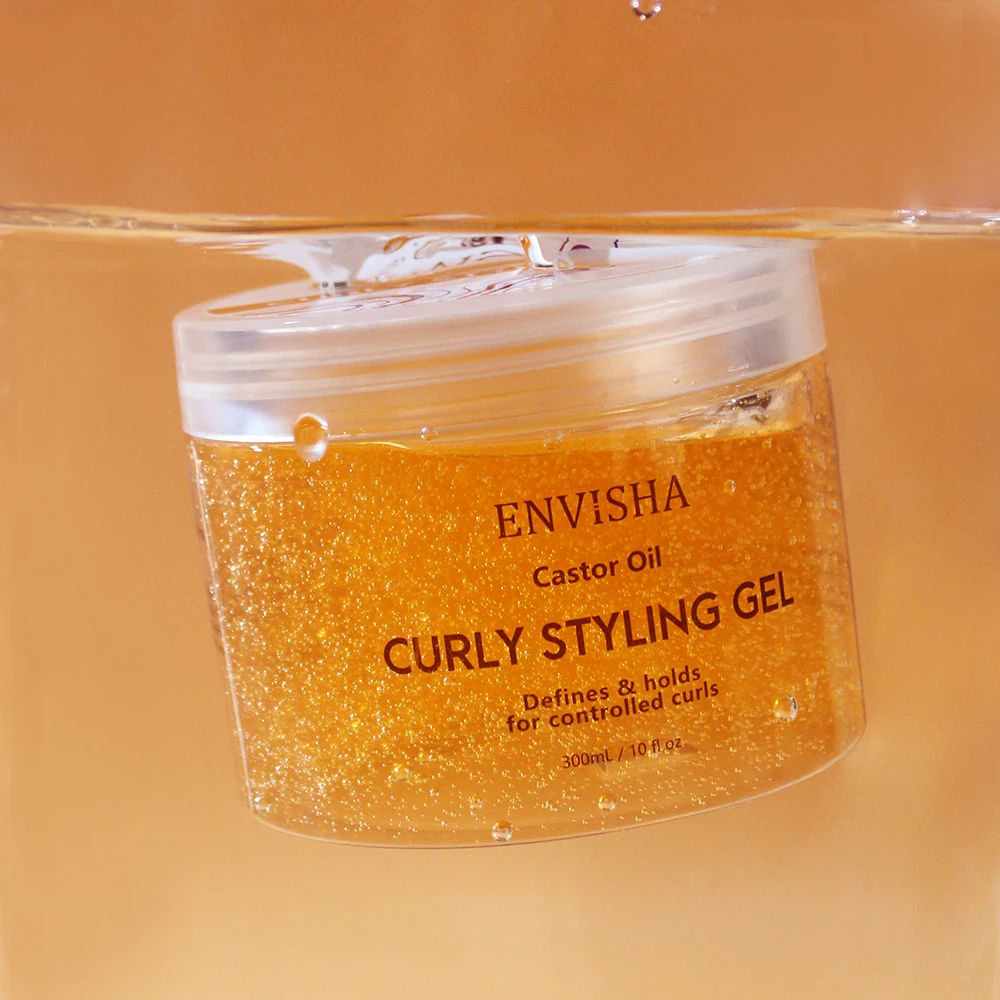 ENVISHA Castor Oil Hair Care Styling Curly Gel High Strong Hold Natural Fluffy Long Lasting Stereo Type Beauty Health Skin Care
