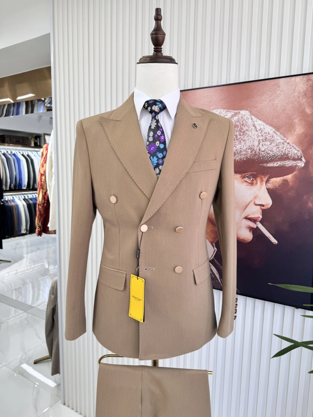 Handsome Double Breasted Suit Jacket Man Wedding Groom Sets New High Quality Men's Suits 2 Pieces Business Interview Outfit