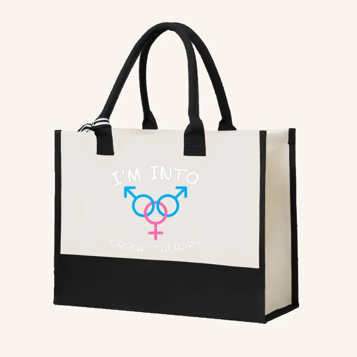 IM INTO GROUP THERAPY 2026 وصول جديد موضة عملية واسعة قابلة لإعادة الاستخدام حمل حقيبة نمط طباعة 2 لهجة الثقيلة كبيرة ينبغي