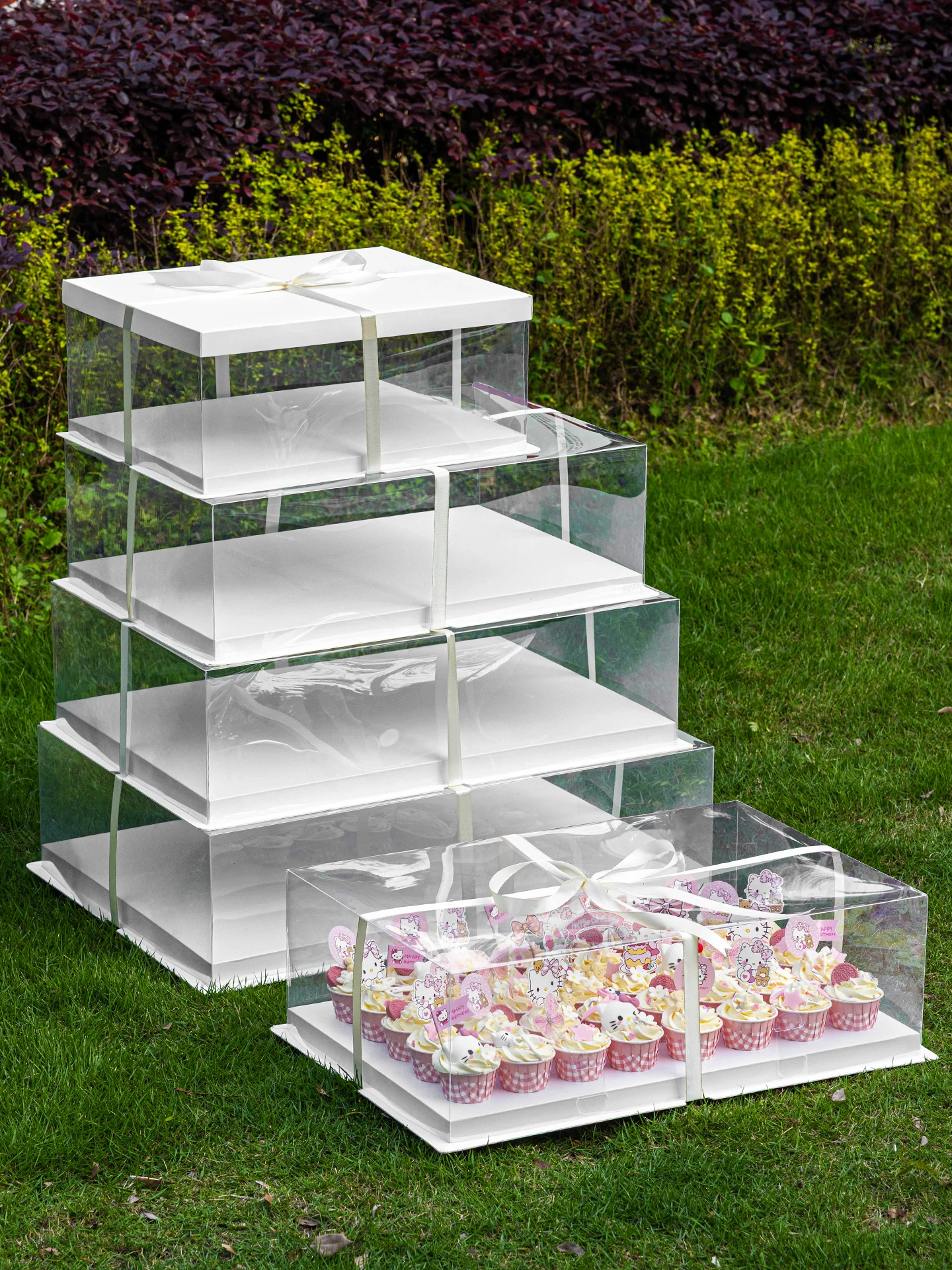Extra Large Rectangular Cake Box with Paper Cups Graduation Season 30 Pieces Children's College Entrance Exam Packaging Box