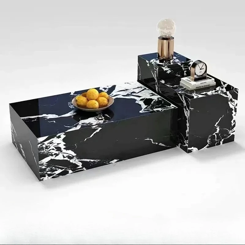 Marble coffee table living room household small apartment modern simple rock slab rectangular small coffee table
