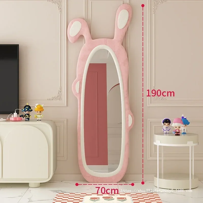 Cartoon rabbit full-body mirror, household light luxury full-length mirror, girls' bedroom special-shaped mirror 4