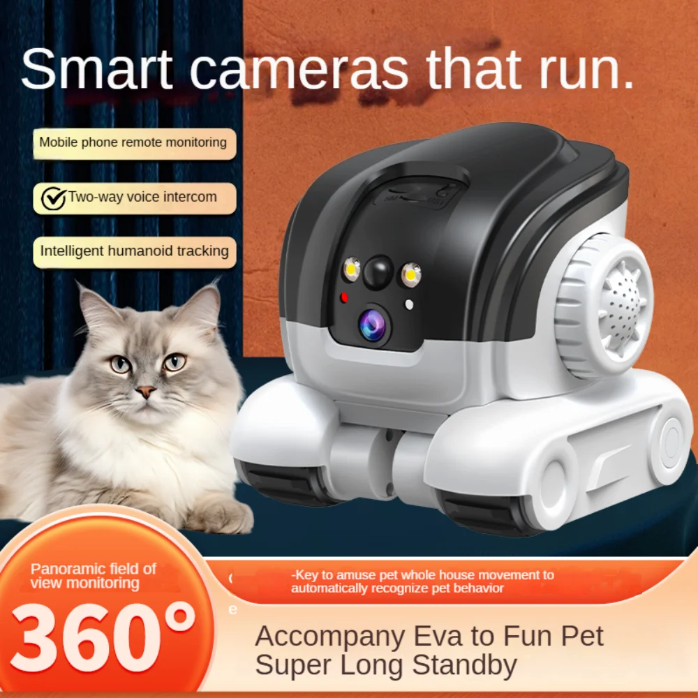 Pet Camera Dual Lens Wifi Camera Robot Pet Tracking Color Night Vision Laser Indication Teasing Remote Monitor Home Camera