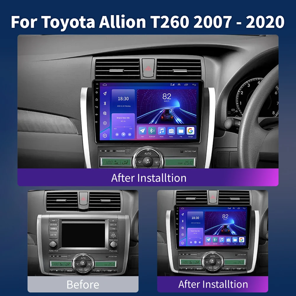 For Toyota Allion T260 2007 - 2020 Right hand driver Car Radio Multimedia Video Player Navigation GPS Android 13