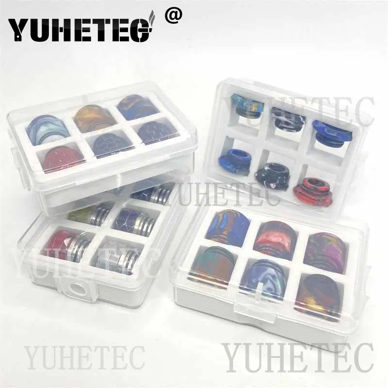 6ชิ้น510/810ปลายหยดหัวหยดสเตนเลสสตีลเรซิ่นสีสุ่มหยดอุปกรณ์เสริมเครื่องยนต์ MTL RTA