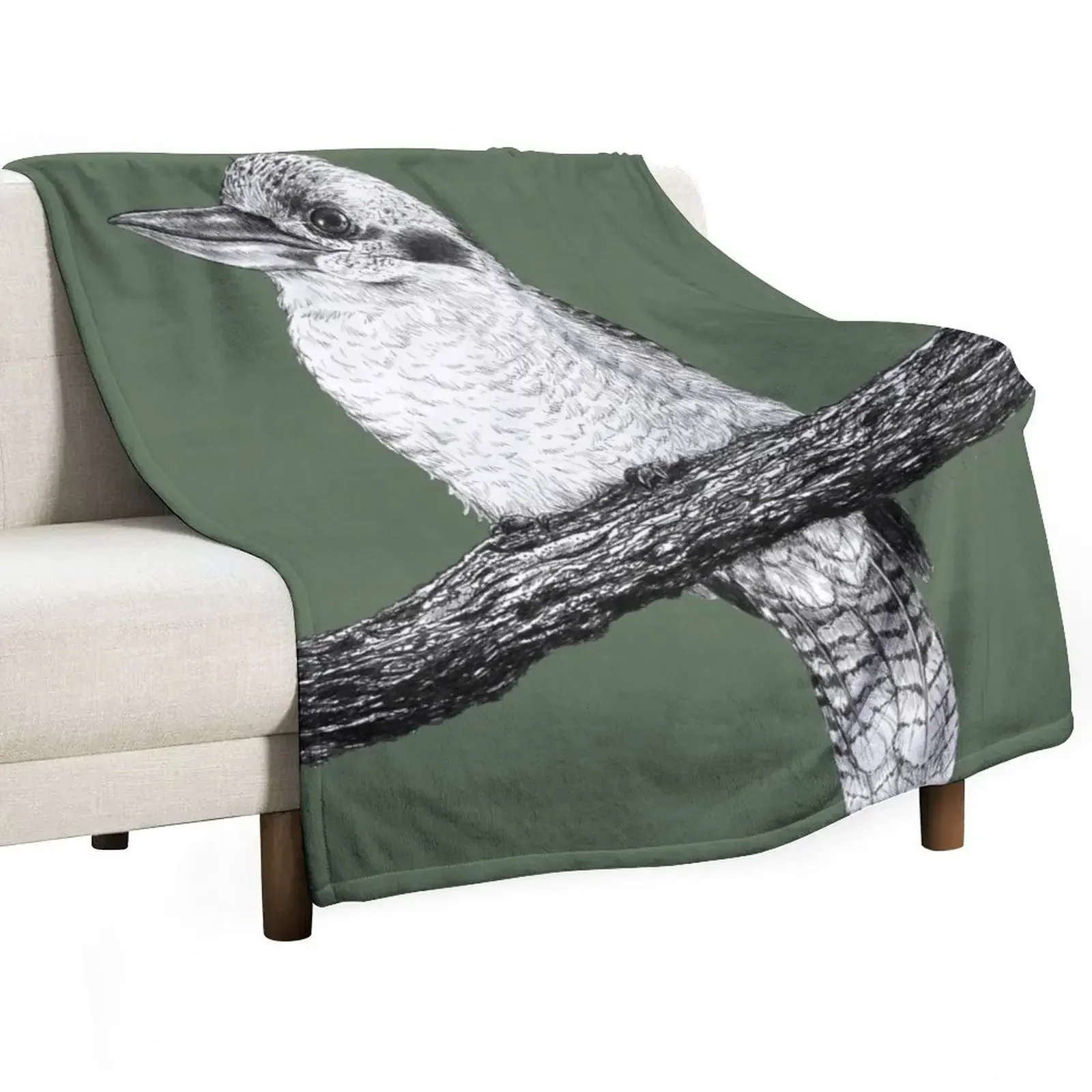 Kookaburra drawing Throw Blanket Furrys bed plaid Hairys Flannels Blankets