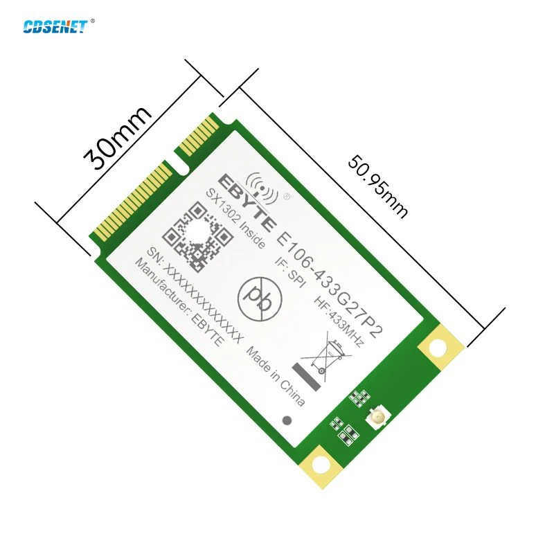 433MHz SX1302 LoRaWan Gate Way Module CDSENT E106-470G27P2 27dBm Long Distance 5km Wireless Transceiver Module SPI