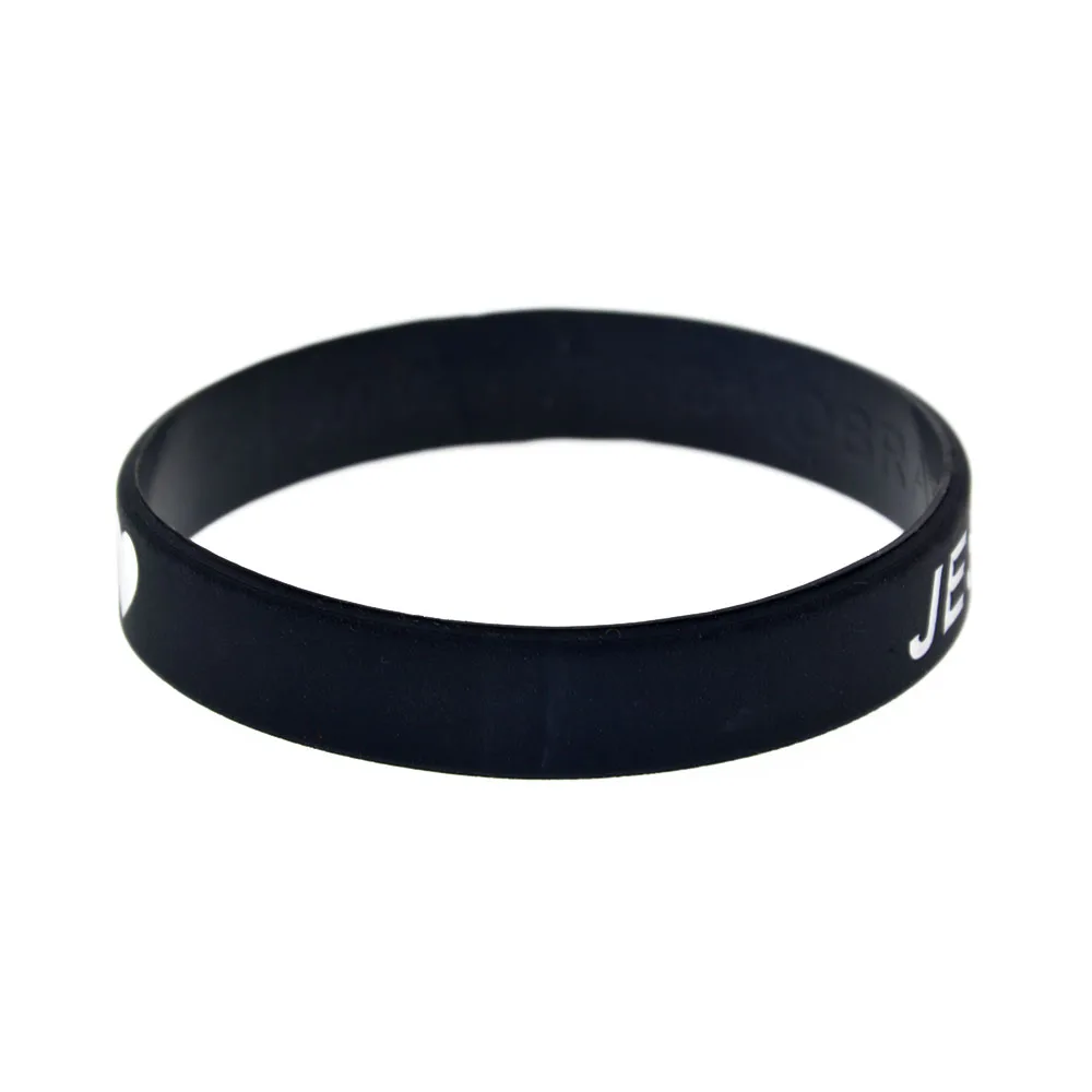 1 STÜCK Jesus Kreuz Messe und Liebe Silikonarmband Modestil Damen Herren Gummiarmreif Christliche Armbänder – Detail 10