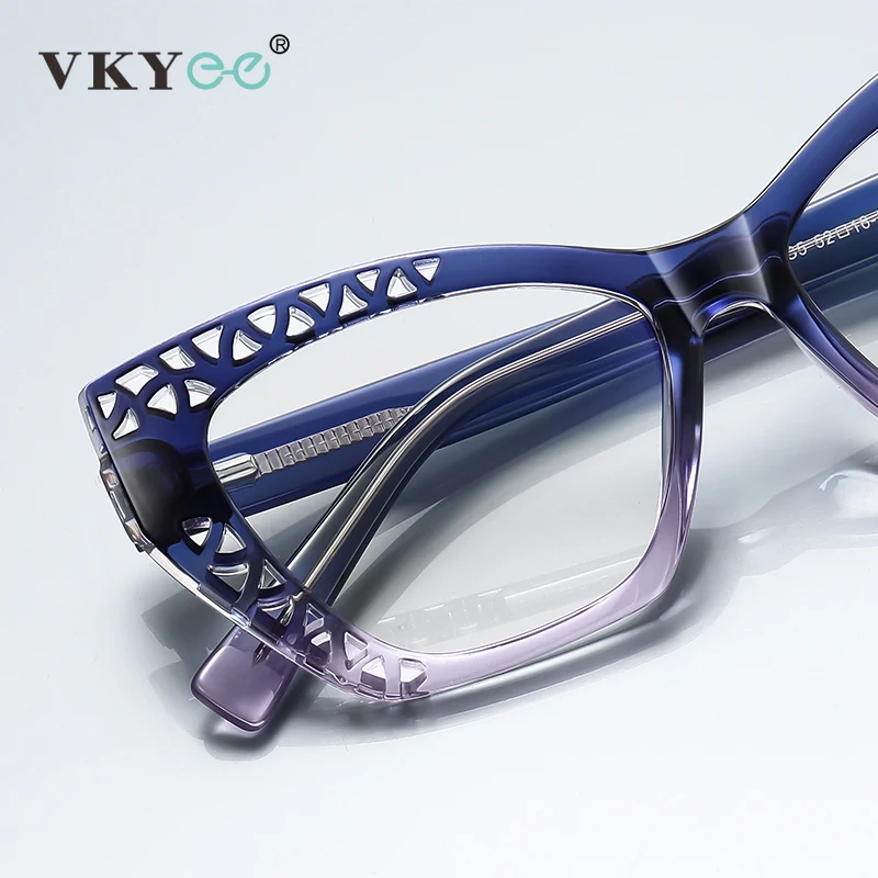 VICKY Classic Cutout Design Fashionable Design Women's Eyewear Anti-Blue Light Reading Glasses Customized Prescription Available